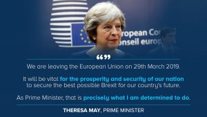 May pledges to enshrine leaving the EU date in law.